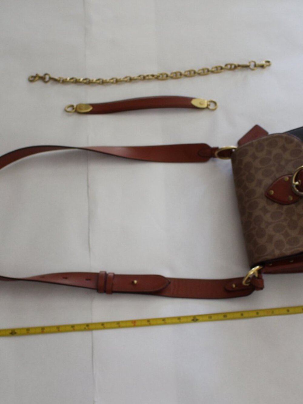 Coach Signature Carriage Coated Canvas Beat Shoulder Bag Tan/Brown Rust - Picture 12 of 12